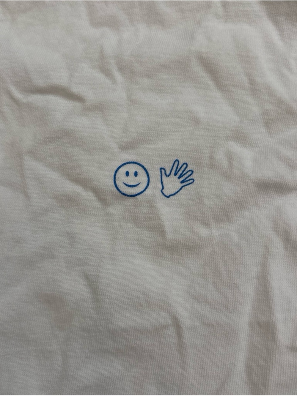 Glossier white with blue lettering shirt - Picture 3 of 4